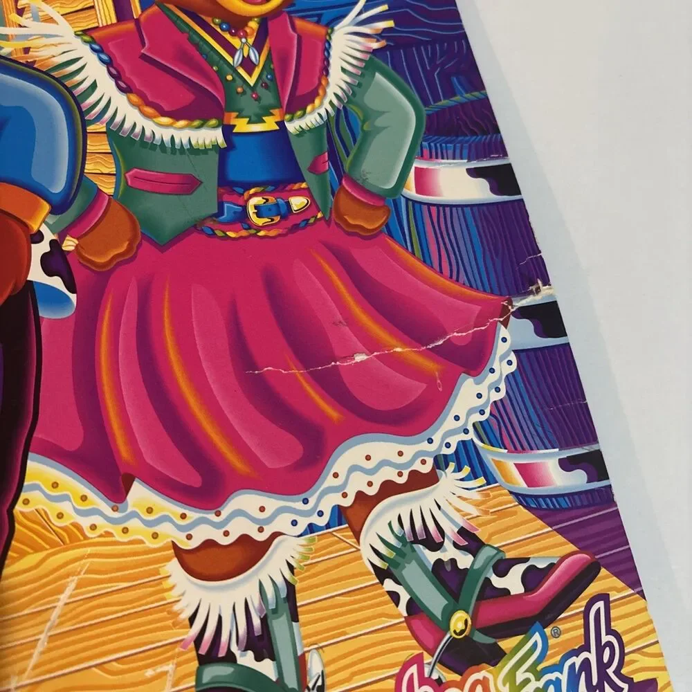 Lisa Frank Vintage Folder Dancing Cowboy Bears